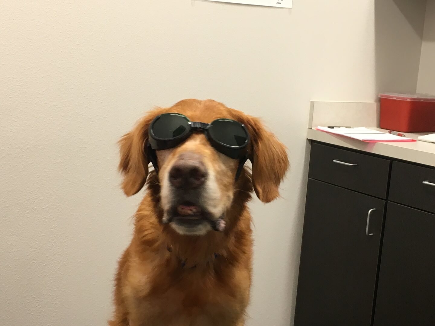 Ruger Ward wearing goggles